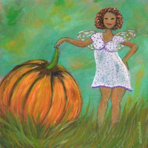 kaart autumn fairy pumpkin